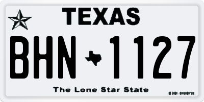 TX license plate BHN1127