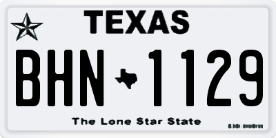 TX license plate BHN1129
