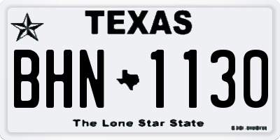 TX license plate BHN1130