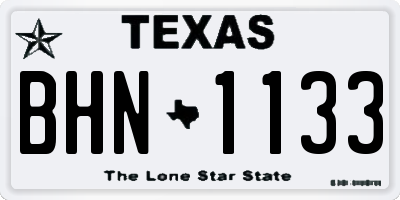 TX license plate BHN1133