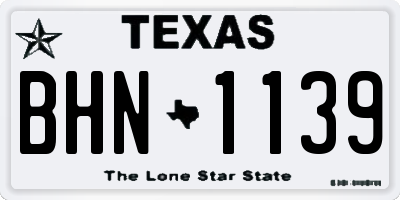 TX license plate BHN1139