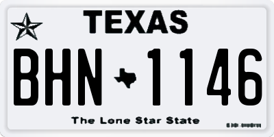 TX license plate BHN1146