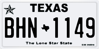 TX license plate BHN1149