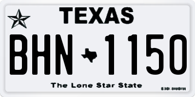 TX license plate BHN1150