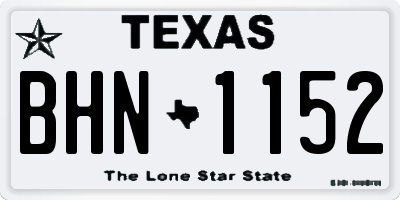 TX license plate BHN1152