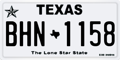 TX license plate BHN1158