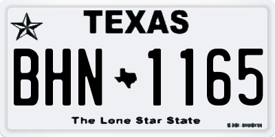TX license plate BHN1165