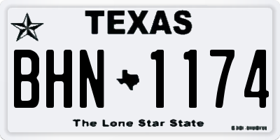 TX license plate BHN1174