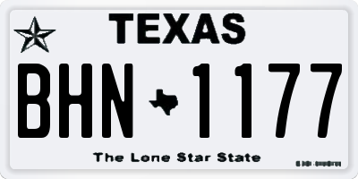 TX license plate BHN1177