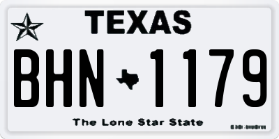 TX license plate BHN1179