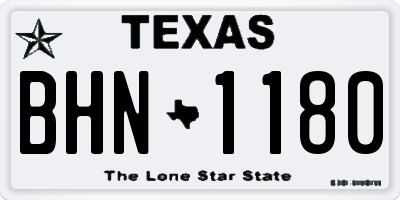 TX license plate BHN1180