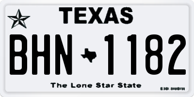 TX license plate BHN1182