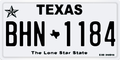 TX license plate BHN1184