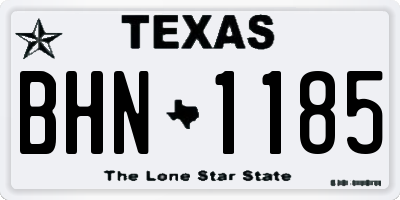 TX license plate BHN1185