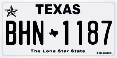 TX license plate BHN1187