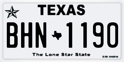 TX license plate BHN1190