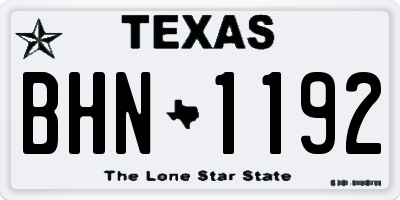 TX license plate BHN1192