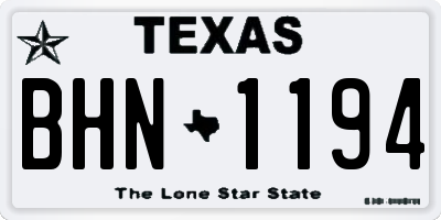 TX license plate BHN1194