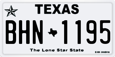 TX license plate BHN1195
