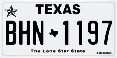 TX license plate BHN1197