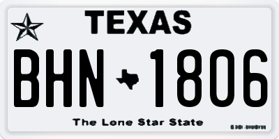 TX license plate BHN1806