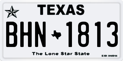 TX license plate BHN1813