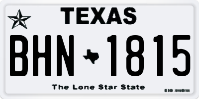 TX license plate BHN1815