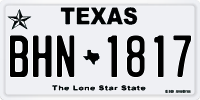 TX license plate BHN1817
