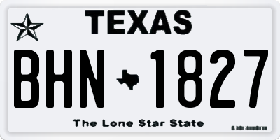 TX license plate BHN1827