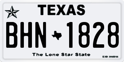 TX license plate BHN1828