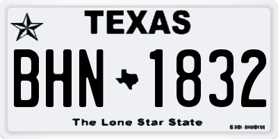 TX license plate BHN1832