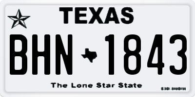 TX license plate BHN1843