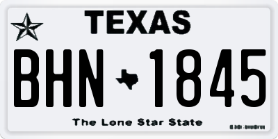 TX license plate BHN1845