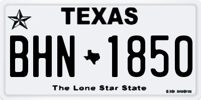 TX license plate BHN1850