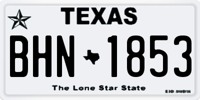 TX license plate BHN1853