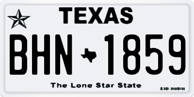 TX license plate BHN1859