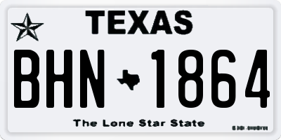 TX license plate BHN1864