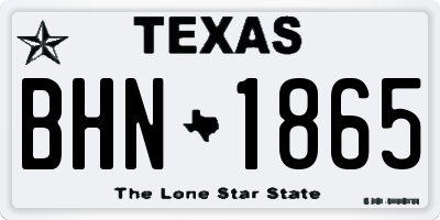 TX license plate BHN1865