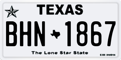 TX license plate BHN1867