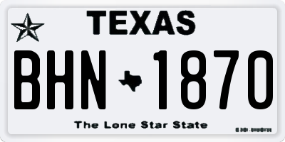 TX license plate BHN1870