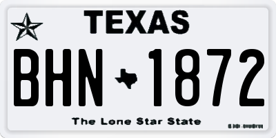 TX license plate BHN1872
