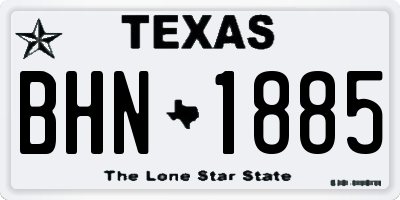 TX license plate BHN1885