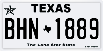 TX license plate BHN1889