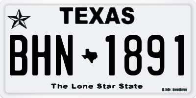 TX license plate BHN1891