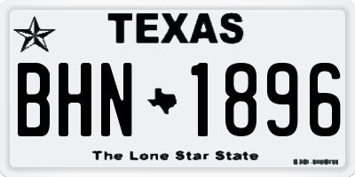 TX license plate BHN1896