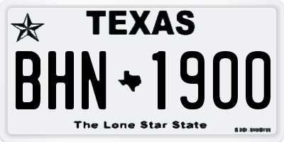 TX license plate BHN1900