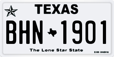 TX license plate BHN1901
