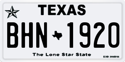 TX license plate BHN1920