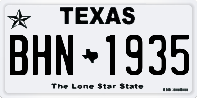 TX license plate BHN1935