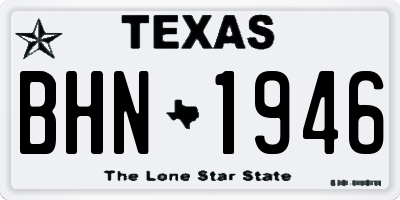 TX license plate BHN1946